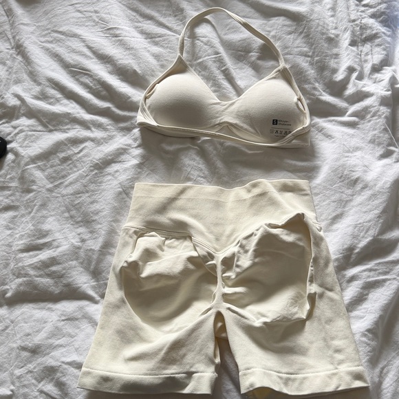 Cream Halter Top and Shorts Set Amazon - Picture 2 of 2